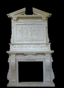 PALATIAL RENAISSANCE WHITE MARBLE MANTLE – MODEL MFP127 1