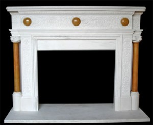 PALATIAL RENAISSANCE WHITE MARBLE MANTLE – MODEL MFP182 1