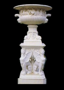 ENGLISH MARBLE GARDEN PEDESTAL AND PLANTER – MODEL MP107 1
